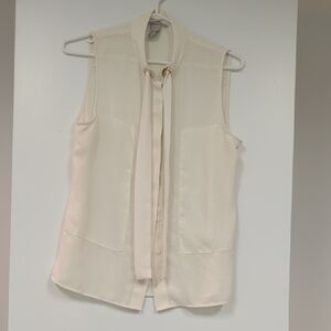 Elegant Cream Sleeveless Blouse